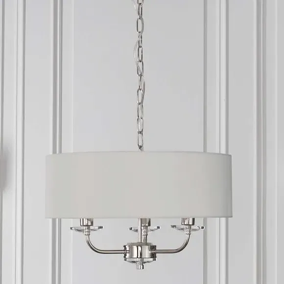 3-Light Ceiling Light with Crystal - Nickel
