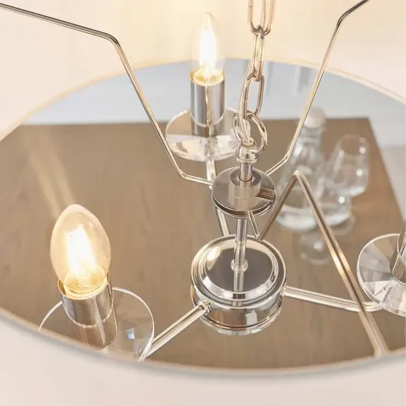 3-Light Ceiling Light with Crystal - Nickel