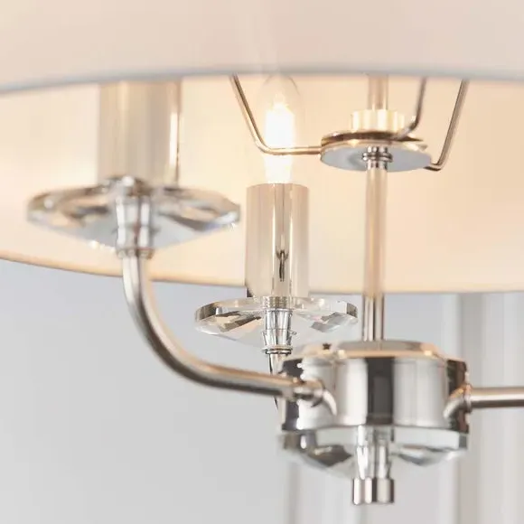 3-Light Ceiling Light with Crystal - Nickel