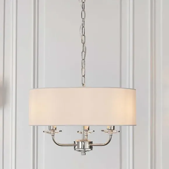3-Light Ceiling Light with Crystal - Nickel