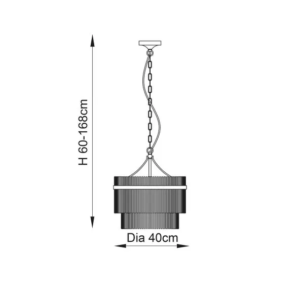 3 Light Chandelier with Clear Rods - Nickel