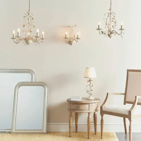 3-Light Chandelier with Glass Drops - Gold