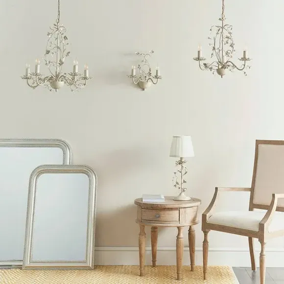 3-Light Chandelier with Glass Drops - Gold