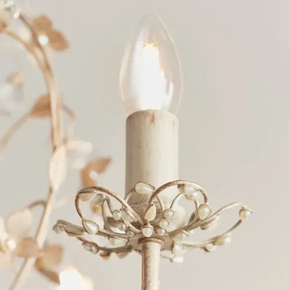 3-Light Chandelier with Glass Drops - Gold
