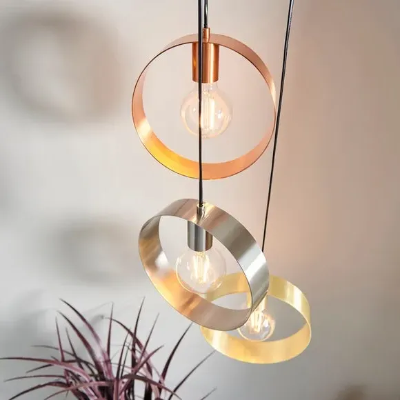 3-Light Cluster Ceiling Light - Mixed Metal