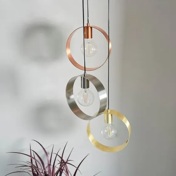 3-Light Cluster Ceiling Light - Mixed Metal