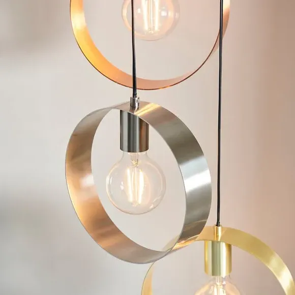 3-Light Cluster Ceiling Light - Mixed Metal