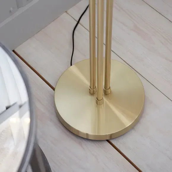 3-Light Floor Lamp - Brass, Glass