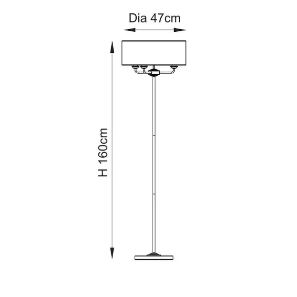 3-Light Floor Lamp with Foot Switch - Brass
