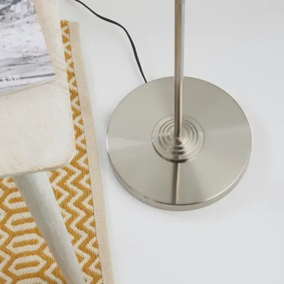3-Light Floor Lamp with Foot Switch - Chrome