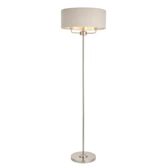 3-Light Floor Lamp with Foot Switch - Chrome