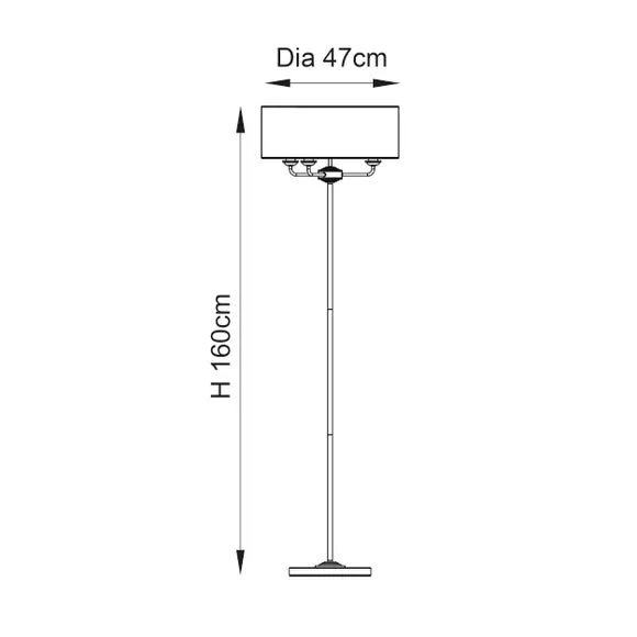 3-Light Floor Lamp with Foot Switch - Chrome
