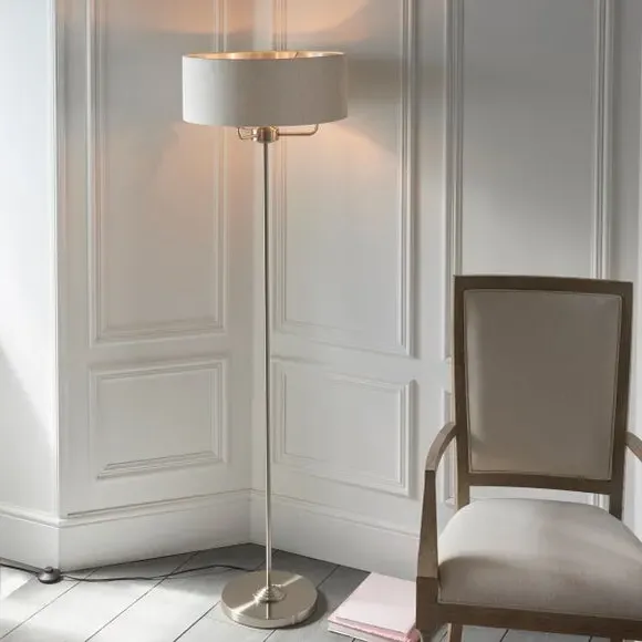 3-Light Floor Lamp with Foot Switch - Chrome