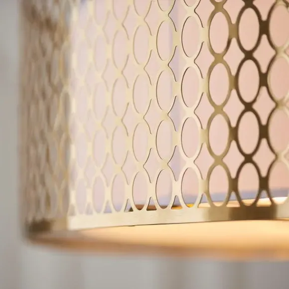 3 Light Flush Ceiling Light - Gold, Metal