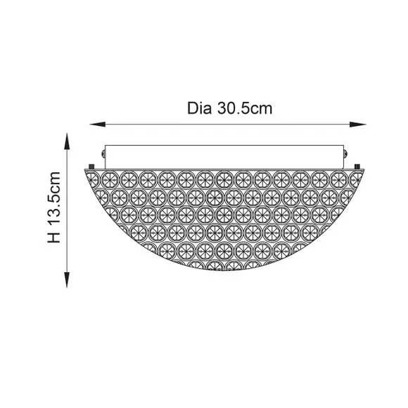 3-Light Flush Ceiling Light - Silver, Crystal