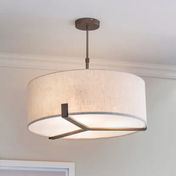 3-Light Pendant Light - Bronze, Linen image