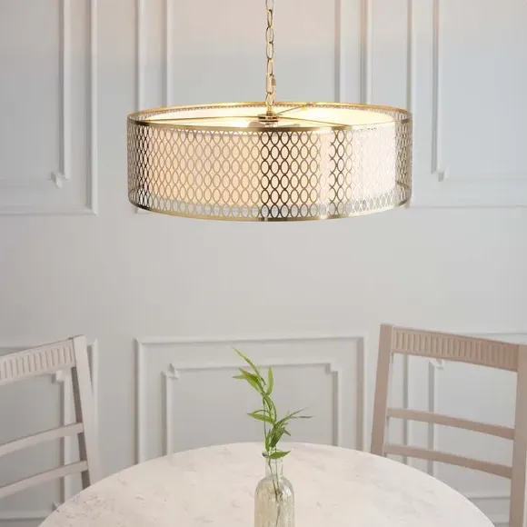 3-Light Pendant Light with Diffuser - Gold