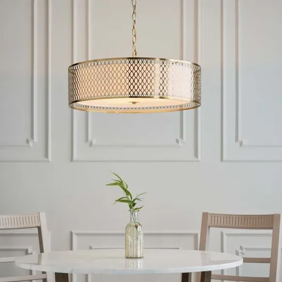 3-Light Pendant Light with Diffuser - Gold