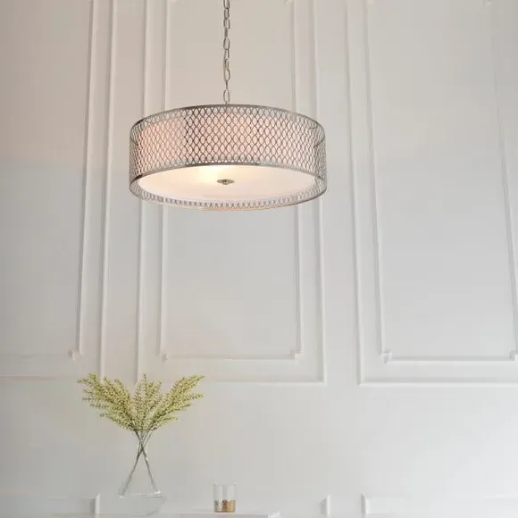 3-Light Pendant Light with Diffuser - Nickel