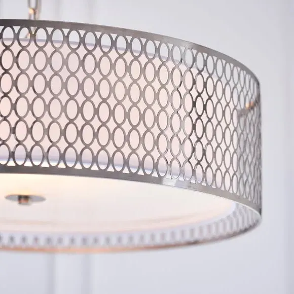 3-Light Pendant Light with Diffuser - Nickel