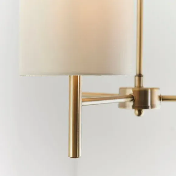 3-Light Semi Flush Ceiling Light - Antique Brass