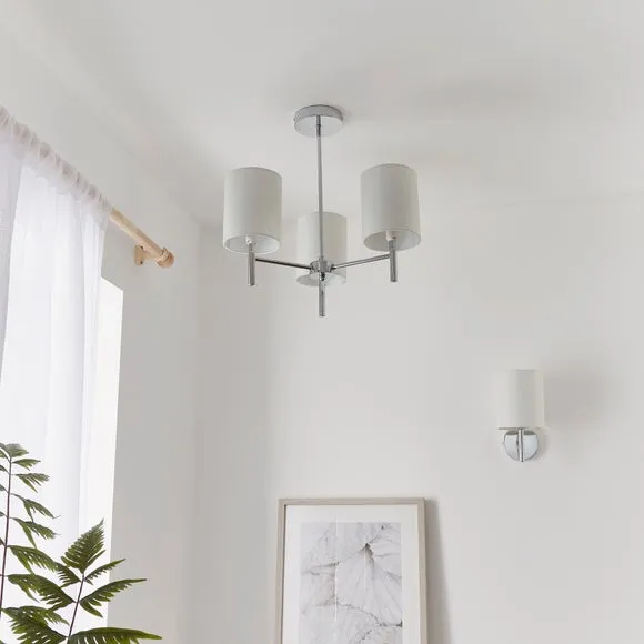 3-Light Semi Flush Ceiling Light - Chrome