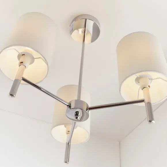 3-Light Semi Flush Ceiling Light - Chrome