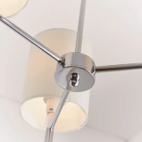 3-Light Semi Flush Ceiling Light - Chrome