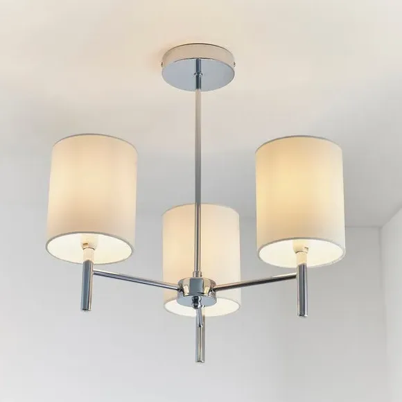 3-Light Semi Flush Ceiling Light - Chrome