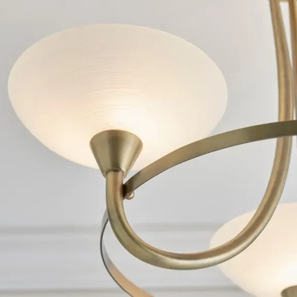 3-Light Semi Flush Ceiling Light - Gold