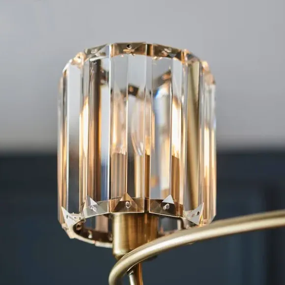 3-Light Semi Flush Ceiling Light - Gold, Glass