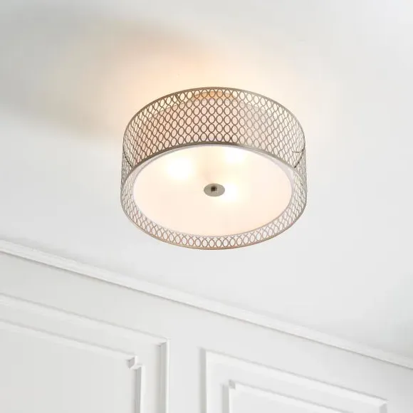 3-Light Semi Flush Ceiling Light - Nickel
