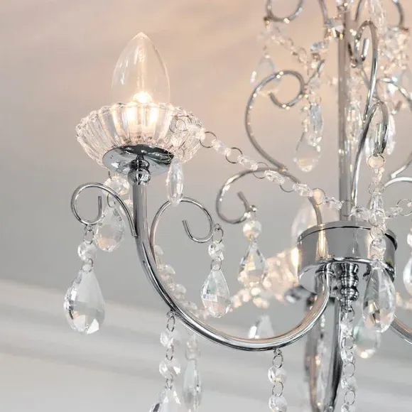 3 Light Semi Flush Ceiling Light - Silver, Chrome