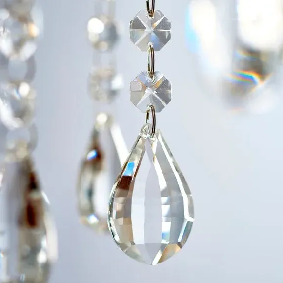 3 Light Semi Flush Ceiling Light - Silver, Chrome