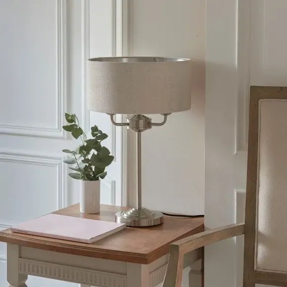 3-Light Table Lamp with In-Line Switch - Chrome