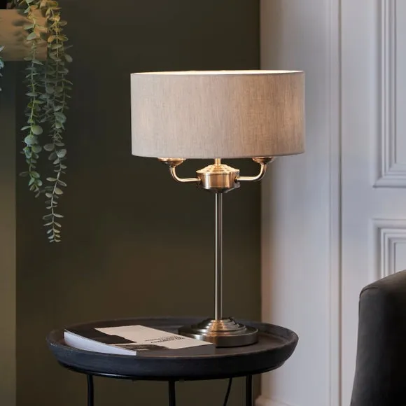 3-Light Table Lamp with In-Line Switch - Chrome