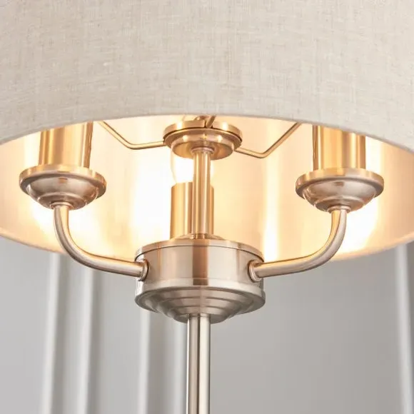 3-Light Table Lamp with In-Line Switch - Chrome