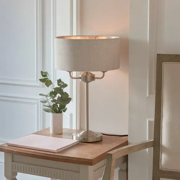 3-Light Table Lamp with In-Line Switch - Chrome image