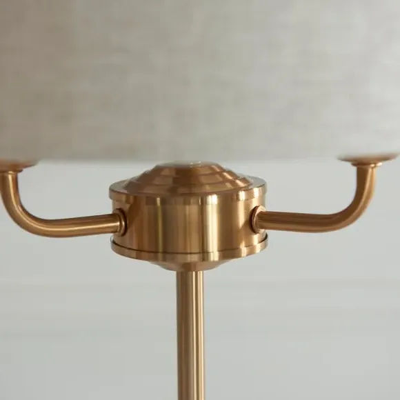 3-Light Table Lamp with In-Line Switch - Gold