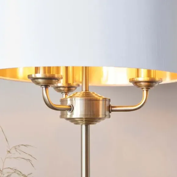 3-Light Table Lamp with In-Line Switch - White