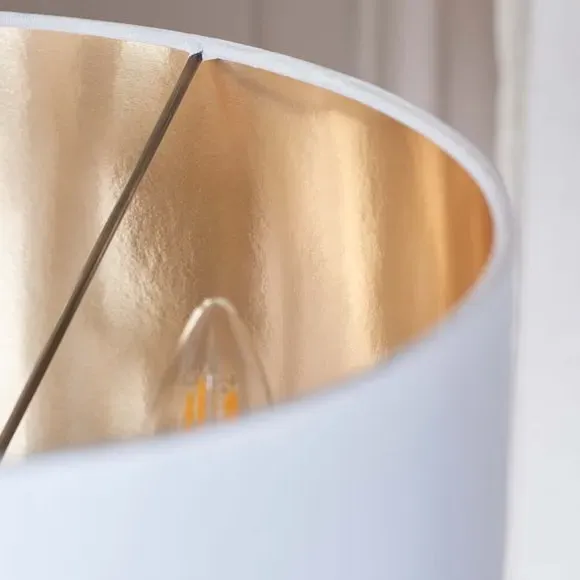 3-Light Table Lamp with In-Line Switch - White