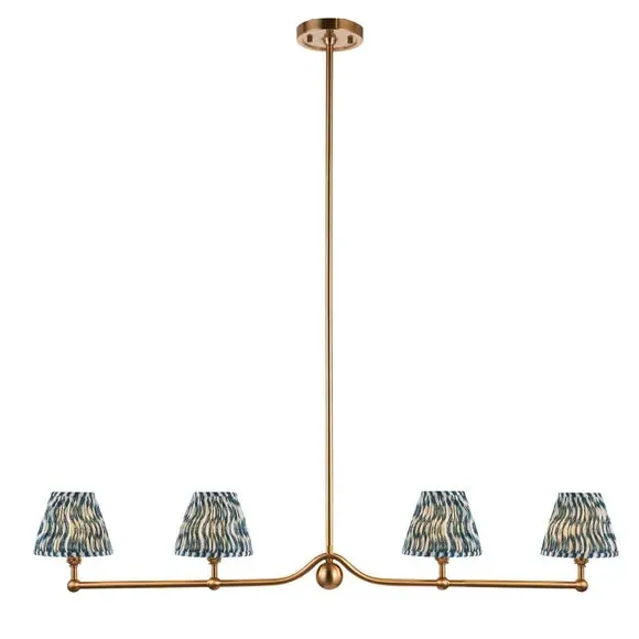4-Light Adjustable Ceiling Light - Blue, Fabric