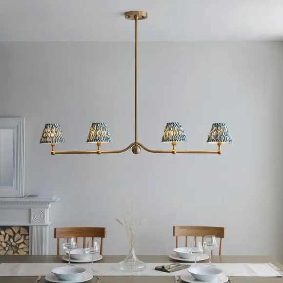 4-Light Adjustable Ceiling Light - Blue, Fabric image