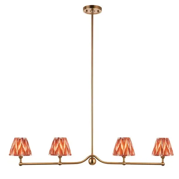 4-Light Adjustable Pendant Light - Orange, Brass