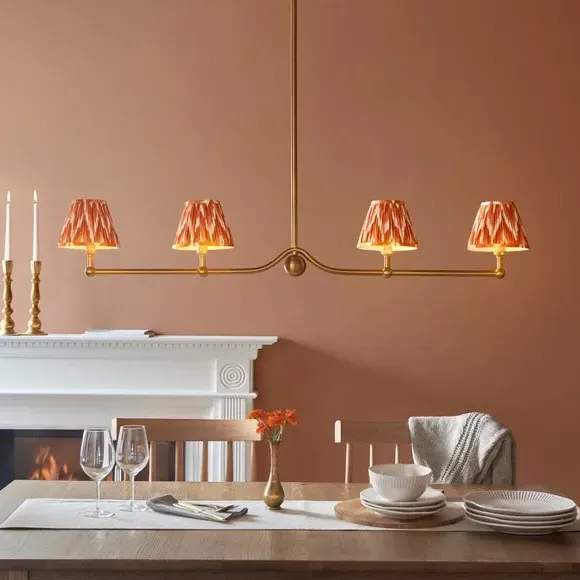 4-Light Adjustable Pendant Light - Orange, Brass image