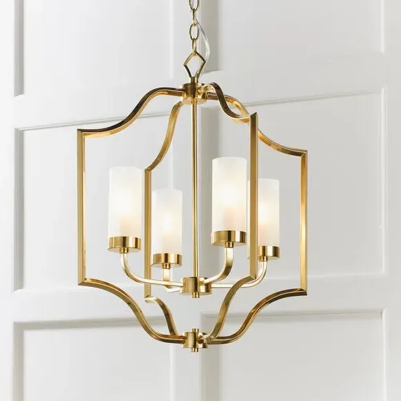4-Light Ceiling Light with Adjustable Height - Brass