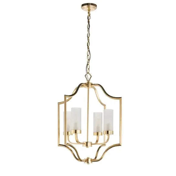 4-Light Ceiling Light with Adjustable Height - Brass