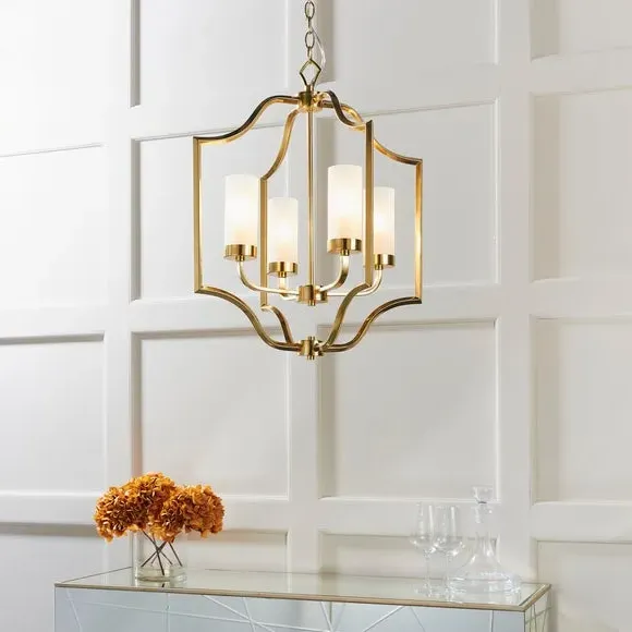4-Light Ceiling Light with Adjustable Height - Brass image