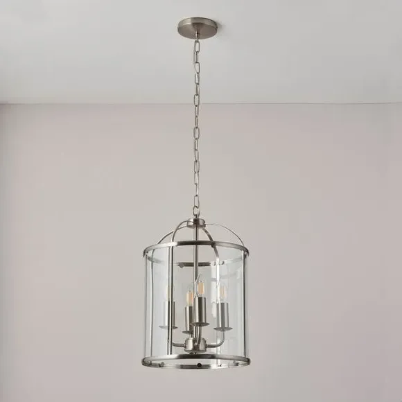 4-Light Pendant Light - Silver, Glass