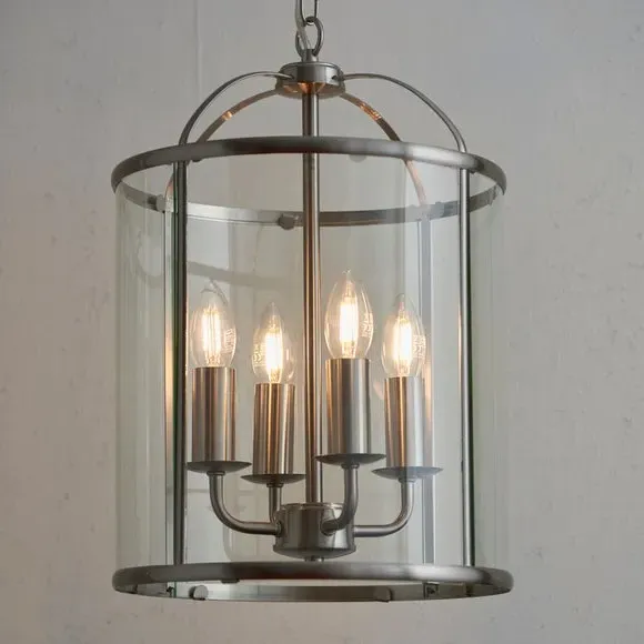 4-Light Pendant Light - Silver, Glass